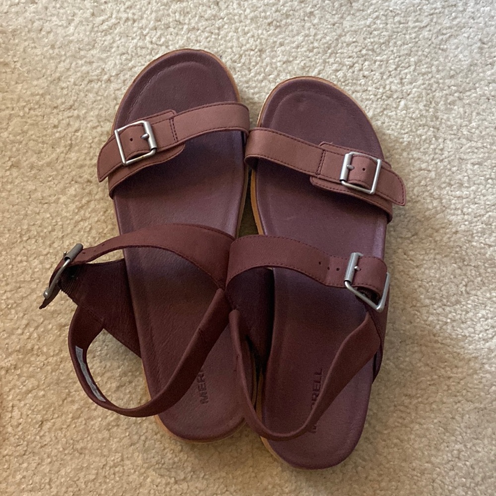 Women's Brown Double-Buckle Ankle Strap Sandals